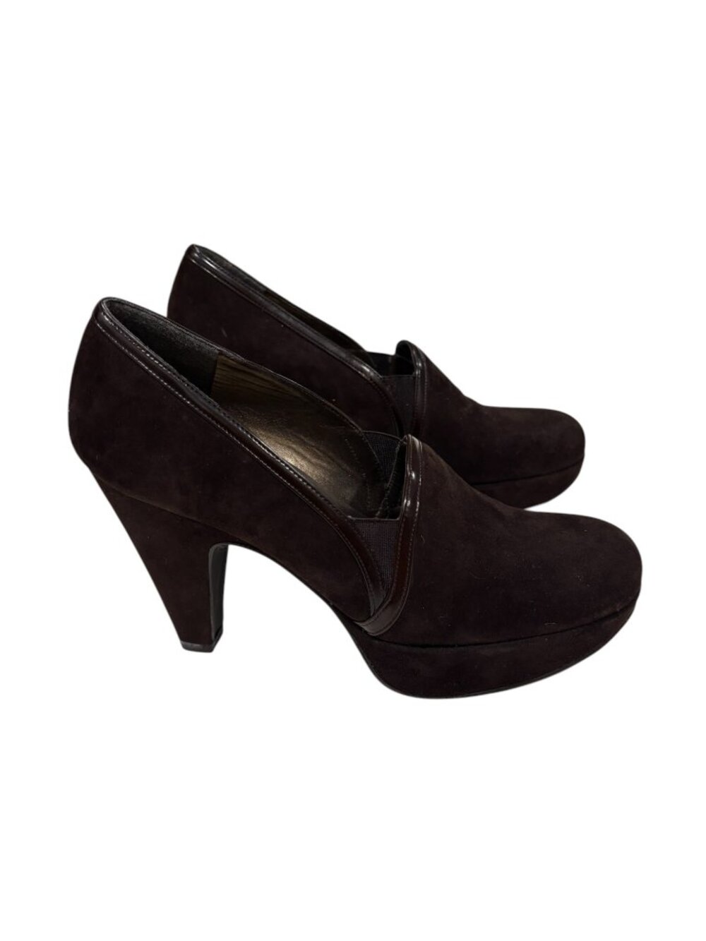 Stuart Weitzman Brown Leather Platform Pumps Heels Womens 7M Classic - Picture 6 of 10